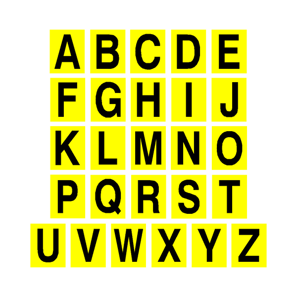 Yellow Alphabet Letter Sticker Pack